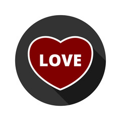 Love heart icon isolated on transparent background