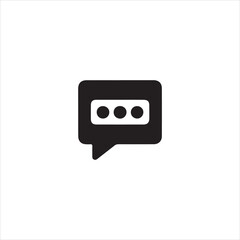 Black speech bubble with three dots icon on white background chat icon message icon