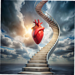 staircase inside a human heart journey through
