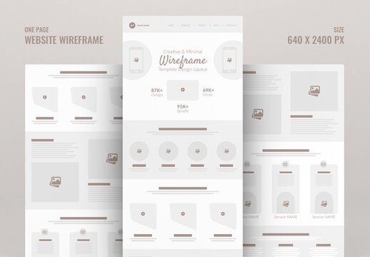 Creative And Minimal Wireframe Template