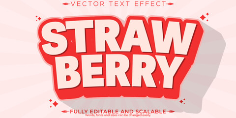 Strawberry editable text effect, editable fruit and fresh text style