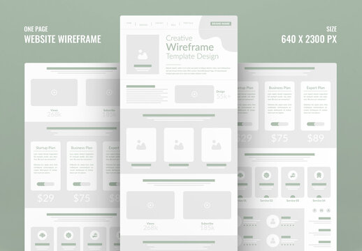 Minimal Website Wireframe Layout Template