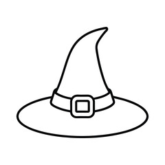 outline illustration witch hat with buckle