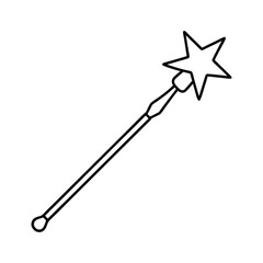 outline illustration witch s magic wand 