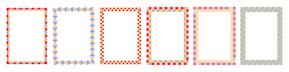 Decorative geometric borders. Elegant ornamental border decor. vector brush stroke