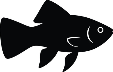 Obraz premium Silhouette black tetra fish simple aquatic animal vector illustrator