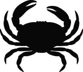 Silhouette crab black and white seafood marine life vector illustrator