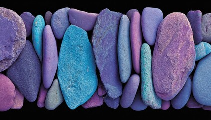 Colorful pebbles in a horizontal band