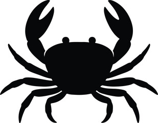 Silhouette crab claw open standing symmetric marine vector illustrator