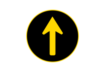 yellow arrow up side direction inside the black circle png file