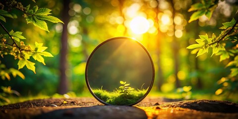 Silhouette Oval in Sunlight, Shallow Depth of Field, Leaf Blur, Artistic Lighting