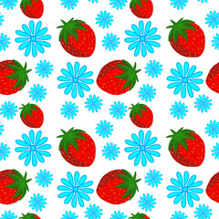 Flowers and strawberries pictures, wallpaper pictures, backgrounds