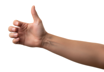 Hand in a gripping position Isolated on transparent background, png