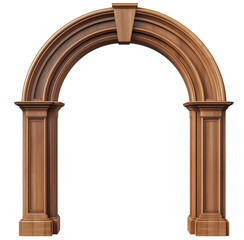 Elegant wooden architectural archway design with detailed carving and classic style transparent background