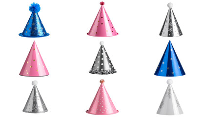 Pink party hat isolated on white background