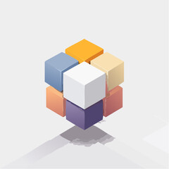 Obraz premium layered cubes and shadows, deep perspective, soft glow