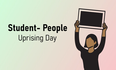 Student People Uprising Day. Concept for banner, greeting card, poster with background design. Vector illustration.