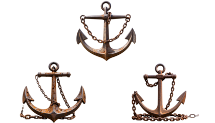 Anchor symbol with rope illustration isolated on white background