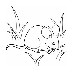 Small mouse eating grass rodent animal