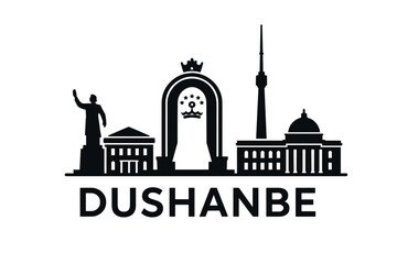 Dushanbe city skyline with iconic buildings and landmarks