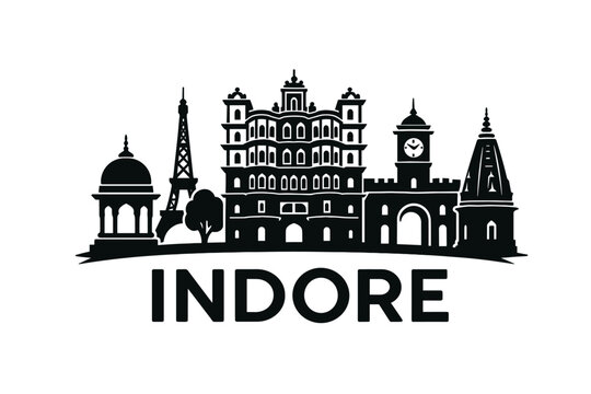 Indore city skyline with iconic buildings and landmarks