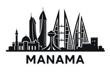 Obraz premium Manama city skyline with iconic buildings and landmarks