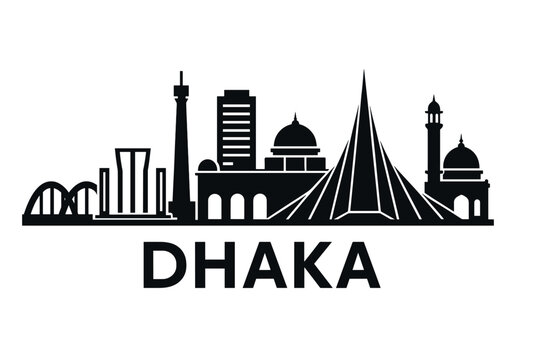 Dhaka city skyline with iconic buildings and landmarks