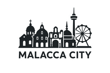 Obraz premium Malacca city skyline with iconic buildings and landmarks