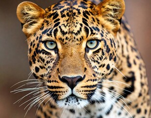 Naklejka premium Close-up of a leopard's face (1)