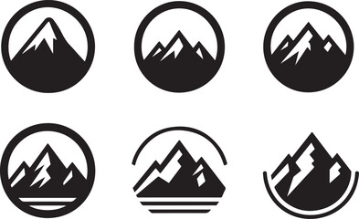 Mountain Peaks Vector Collection – Silhouettes

