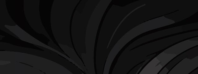 Dark Abstract Curved Vector Texture – Layered Black Wave Design with Moody Flow and Modern Depth for Creative Digital Projects. High-Resolution Dark Swirl Background. Abstract Curved Lines in Charcoal