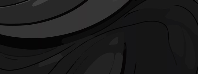 Dark Abstract Curved Vector Texture – Layered Black Wave Design with Moody Flow and Modern Depth for Creative Digital Projects. High-Resolution Dark Swirl Background. Abstract Curved Lines in Charcoal