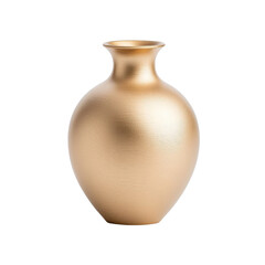 Golden vase isolated on white background. PNG