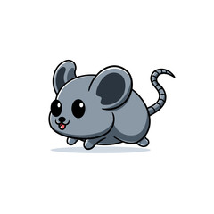 cute mouse running cartoon