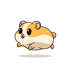 cute hamster running cartoon