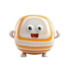 Obraz premium 3D cartoon agate character, isolated on a white background. PNG