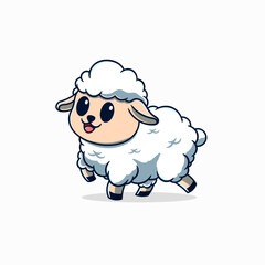 cute sheep walking cartoon