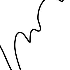 黒い手描きのラフで抽象的なカーブライン背景