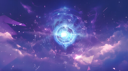 Obraz premium anime-style arcane explosion glowing purple mist