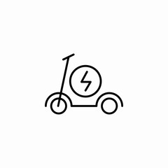 electric scooter charging icon sign vector