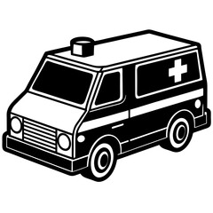 vector illustration of a ambulance