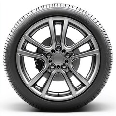 Obraz premium Isolate car wheel on a clean white background.