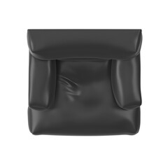 Modern Black Leather Armchair Isolated Top Down View 3D Render