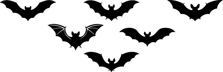 Flying Bats Silhouette Illustration
