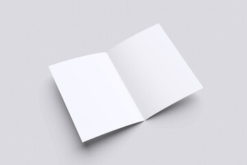 A4 Bifold For Mockup With White Background