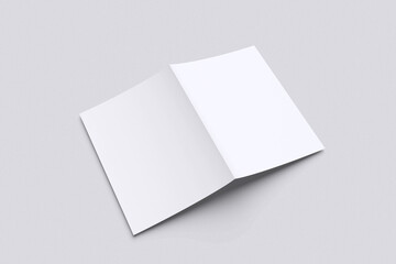 A4 Bifold For Mockup With White Background