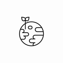 plant growing earth icon sign vector