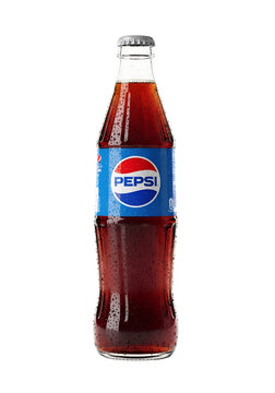pepsi glass bottle classic soda beverage isolated on white background

