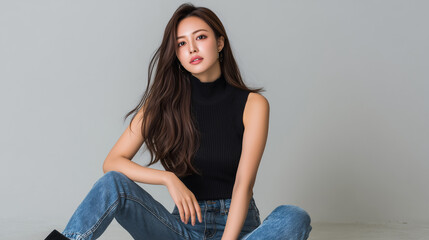 美女, 女性, 美しい, 顔, モデル, 日本, 韓国, 中国, アジア, カフェ, ファッション