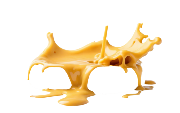 stretchy cheese sauce splash on transparent background